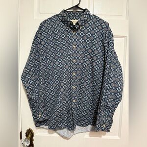 Mens Vintage 1990s Button Down Long Sleeve Shirt Size Large Geometric Pattern